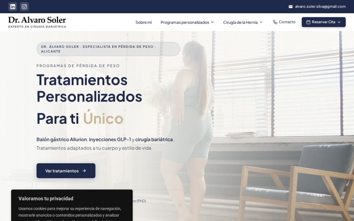 Diseño web clínica Dr. Álvaro Soler